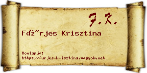Fürjes Krisztina névjegykártya